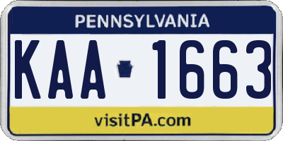 PA license plate KAA1663