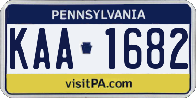 PA license plate KAA1682