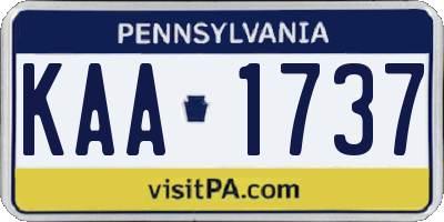 PA license plate KAA1737
