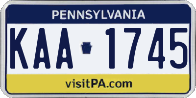 PA license plate KAA1745