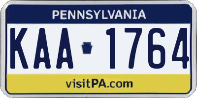 PA license plate KAA1764