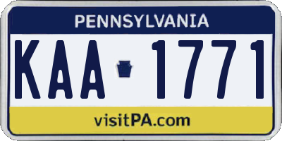 PA license plate KAA1771