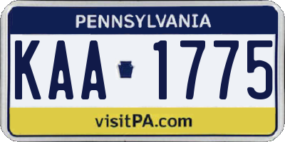 PA license plate KAA1775