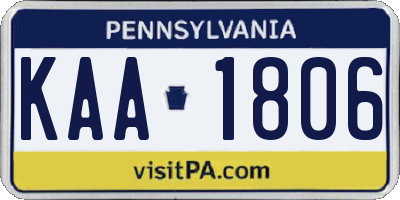 PA license plate KAA1806