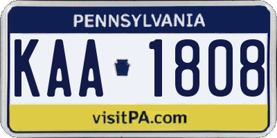 PA license plate KAA1808