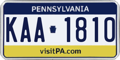 PA license plate KAA1810