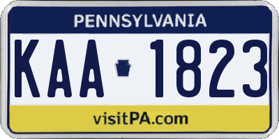 PA license plate KAA1823
