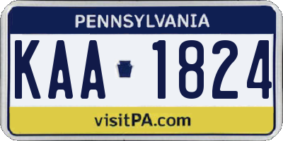 PA license plate KAA1824
