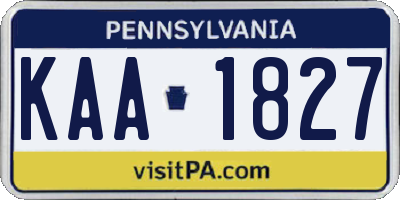 PA license plate KAA1827