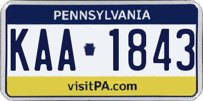PA license plate KAA1843