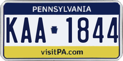 PA license plate KAA1844