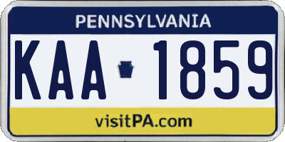 PA license plate KAA1859