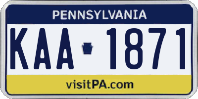 PA license plate KAA1871