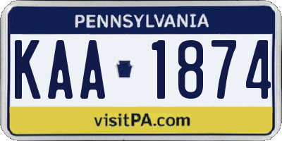 PA license plate KAA1874