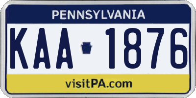 PA license plate KAA1876