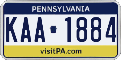 PA license plate KAA1884