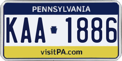 PA license plate KAA1886