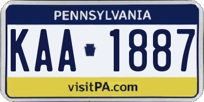 PA license plate KAA1887