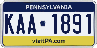 PA license plate KAA1891