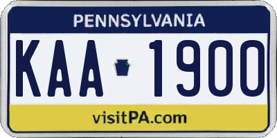 PA license plate KAA1900