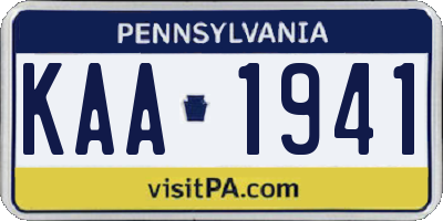 PA license plate KAA1941