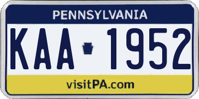 PA license plate KAA1952