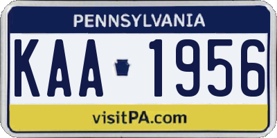PA license plate KAA1956