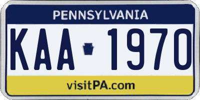 PA license plate KAA1970