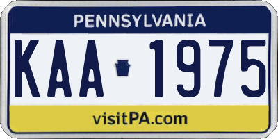 PA license plate KAA1975