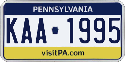 PA license plate KAA1995