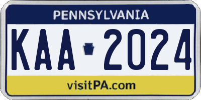 PA license plate KAA2024