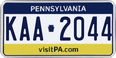 PA license plate KAA2044