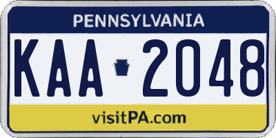 PA license plate KAA2048