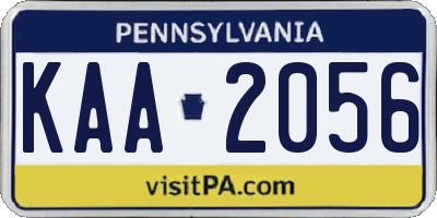 PA license plate KAA2056