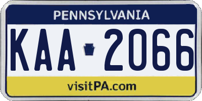 PA license plate KAA2066