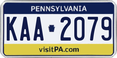PA license plate KAA2079