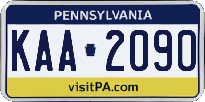 PA license plate KAA2090