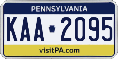 PA license plate KAA2095