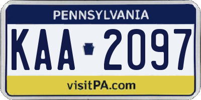 PA license plate KAA2097