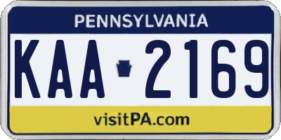 PA license plate KAA2169