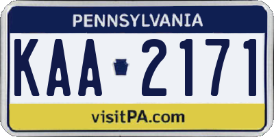 PA license plate KAA2171