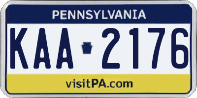 PA license plate KAA2176
