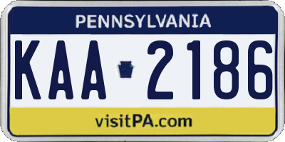 PA license plate KAA2186