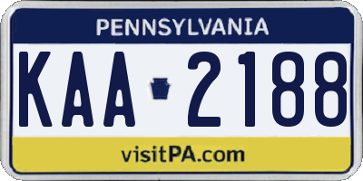 PA license plate KAA2188