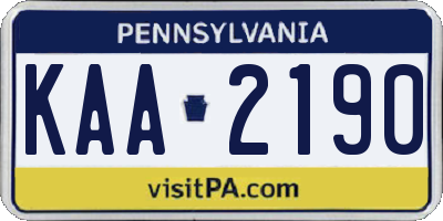 PA license plate KAA2190