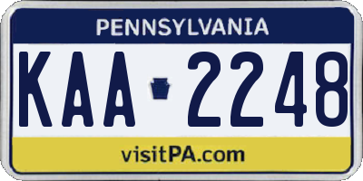 PA license plate KAA2248
