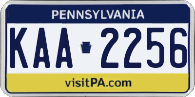 PA license plate KAA2256