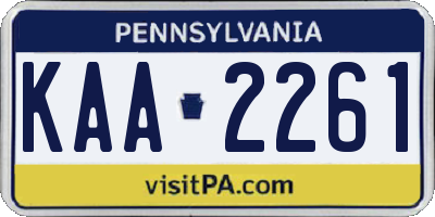 PA license plate KAA2261