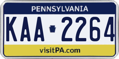 PA license plate KAA2264