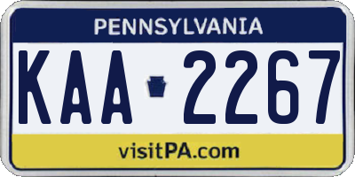 PA license plate KAA2267